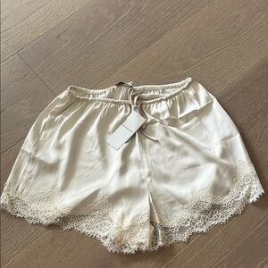 NWT Abercrombie & Fitch Cream Satin Shorts